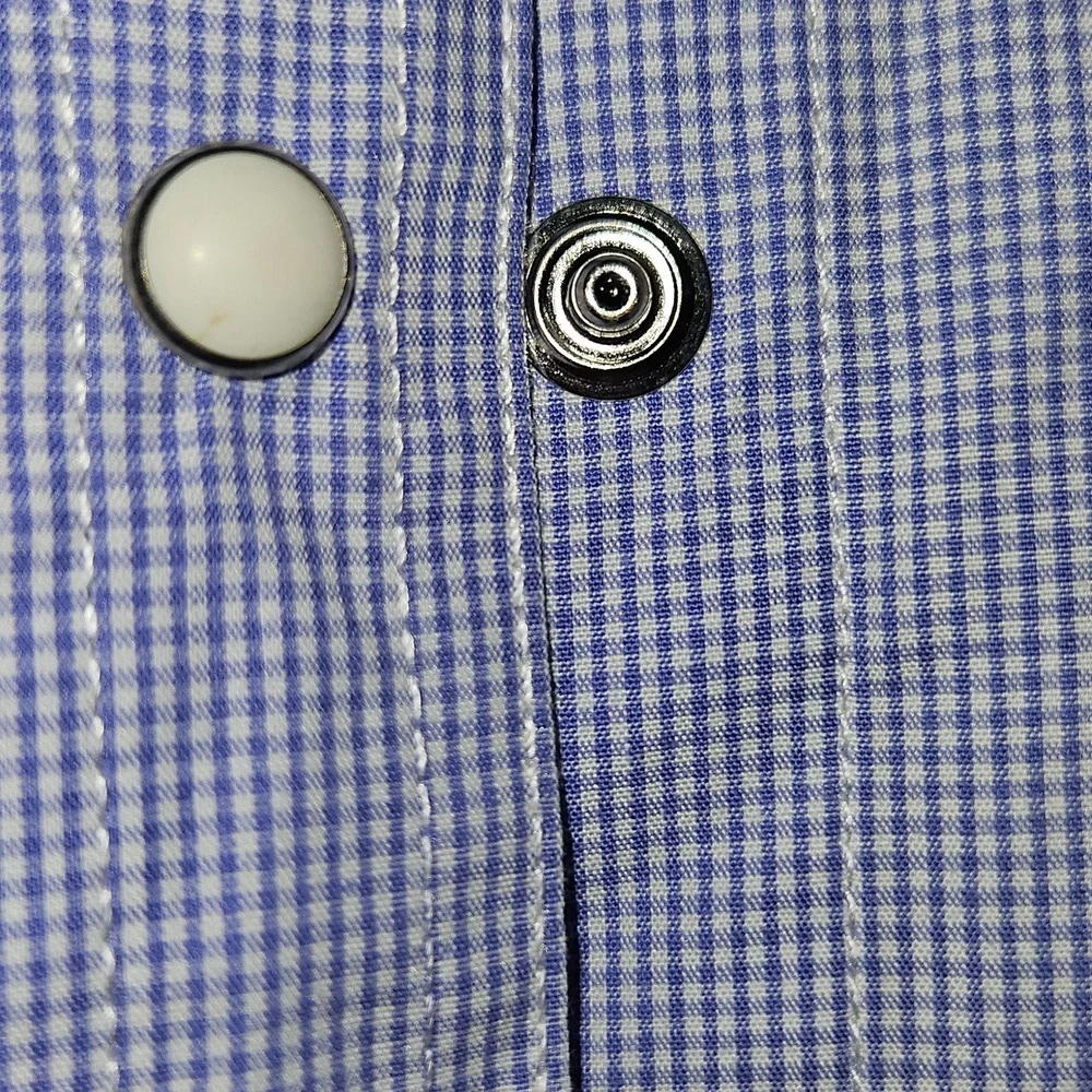NWT-Roper Womens MEDIUM Light Blue Short Sleeve Shirt - Picture 12 of 13